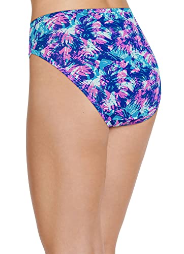 Image of Jockey Women's Underwear Elance French Cut - 3 Pack Underwear Women Pack, 100% Cotton, Softest Teal /Belvedere Violet Stripe /Tropical Burst, 5