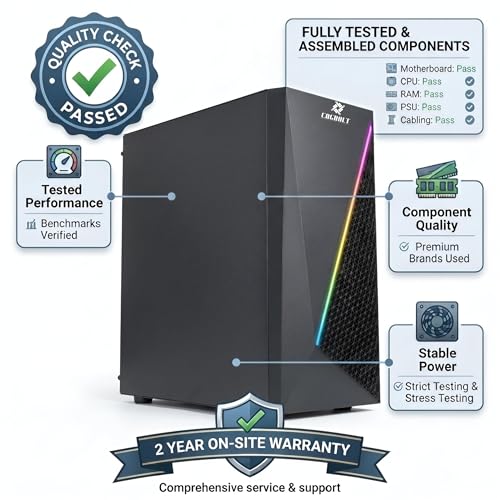 Image of Assembled i5 Desktop PC | Core i5-4570 4th Gen | 16GB DDR3 RAM | 256GB SSD | HD Graphics 4600 | HDMI | VGA | Ethernet | Windows 11 Pro | Office 2024 | 2 Years Warranty | for Office & Home Use