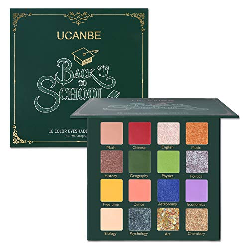 UCANBE Makeup Eyeshadow Palette Glitter Eyeshadow - Matte Shimmer 16 Colors - Back to School Palette - Professional Eye Shadow Makeup Pallets (Back to School Palette)