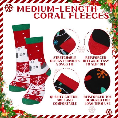 Jeyiour 36 Pcs Women's Christmas Socks Fuzzy Soft Socks Holiday Crew Novelty Christmas Socks for Xmas Birthday Gift4