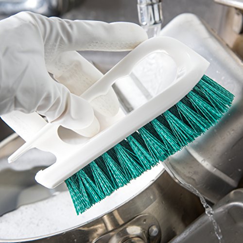 Image of SPARTA 4002409 Ergonomic Iron-Shaped Handle Scrub Brush, 6 inch, Green