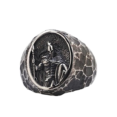 Bague de guerrier spartiate pour hommes en argent S925 anti-ternissement style gladiateur rétro