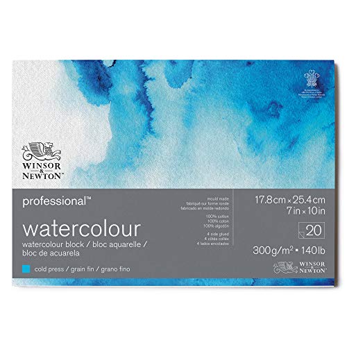 Winsor & Newton Professional Watercolor Paper Block, 7' x 10', Cold Pressed