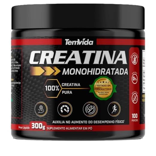 Creatina 300g - 100% Creatina PURA Monohidratada - Tem Vida