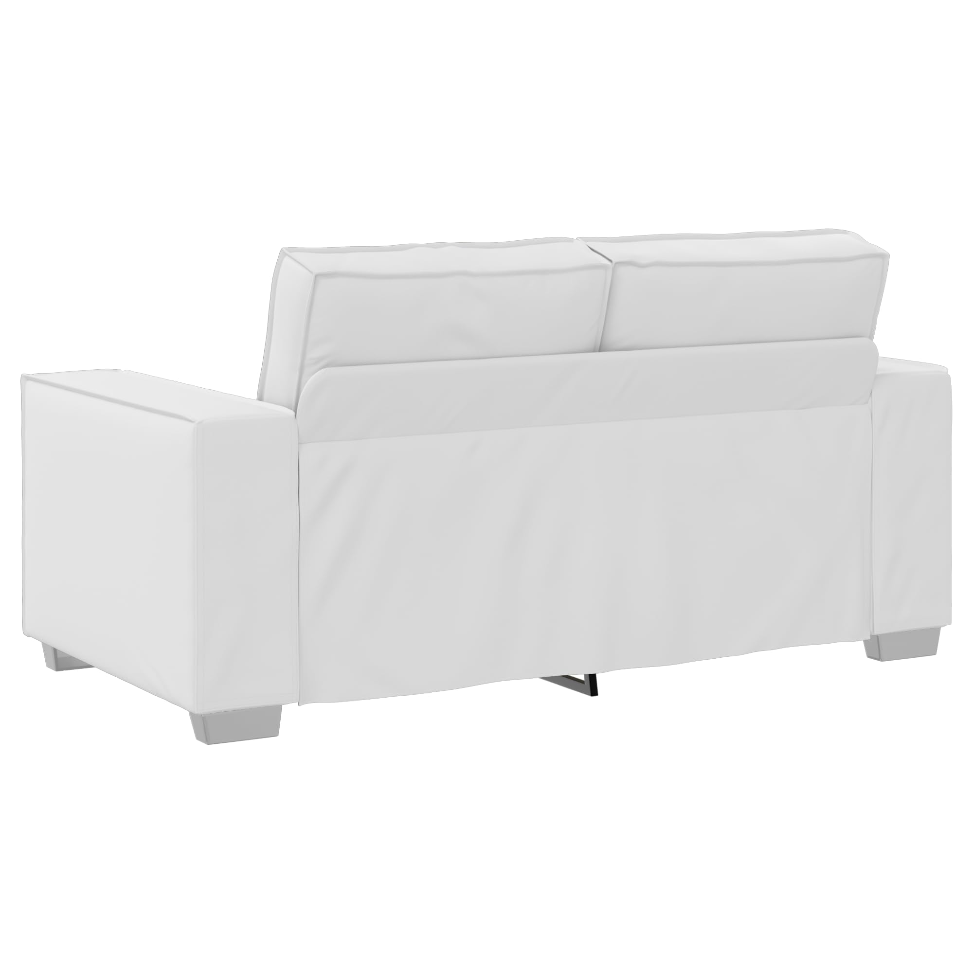 Werkzeugfreie Montage Couches Sofa 2-Sitzer Weiß 120 cm Kunstleder