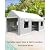 Klysiora 13x20 Ft. Metal Carport Garage with PE Fabric and Galvanized Steel Frame Outdoor Shelter for Cars, Trucks and Boats with 4 Doors and Mesh Windows for Ventilation - White