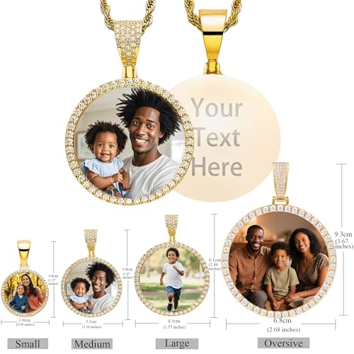 Picture Necklace Personalized Photo for Men Women Customized Pendant Memory Medallion Angel Wings Heart Pendant 18k Gold AAA CZ Iced Out Pendant with Chain Hip Hop Jewellery Gift Box Bag Ornaments2