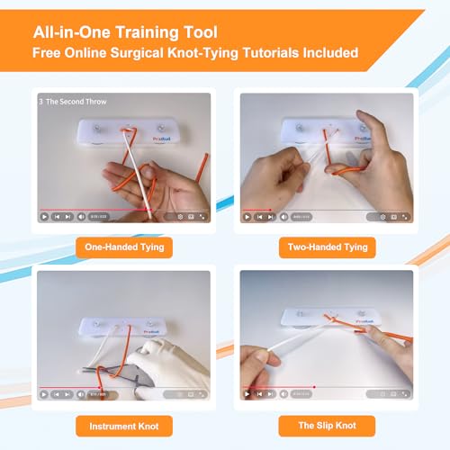Image of Suture Knot-Tying Kit with Online Tutorials, Surgical Suture Practice Board with Cords and Rubber Bands