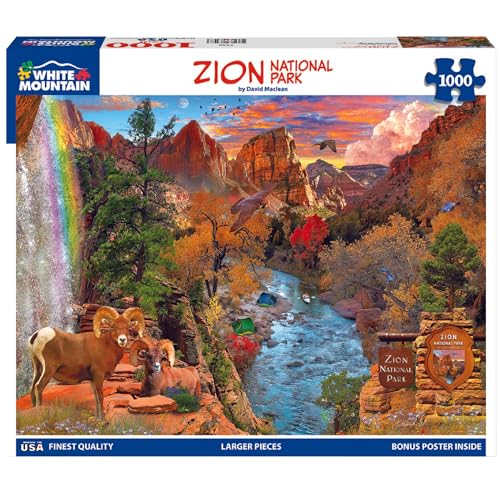 White Mountain Puzzle de 1000 Piezas Escénico Red Rock, Parque Nacional Zion | Piezas Grandes, Regalo para Adultos y Familia, 24"x30" miniatura 1