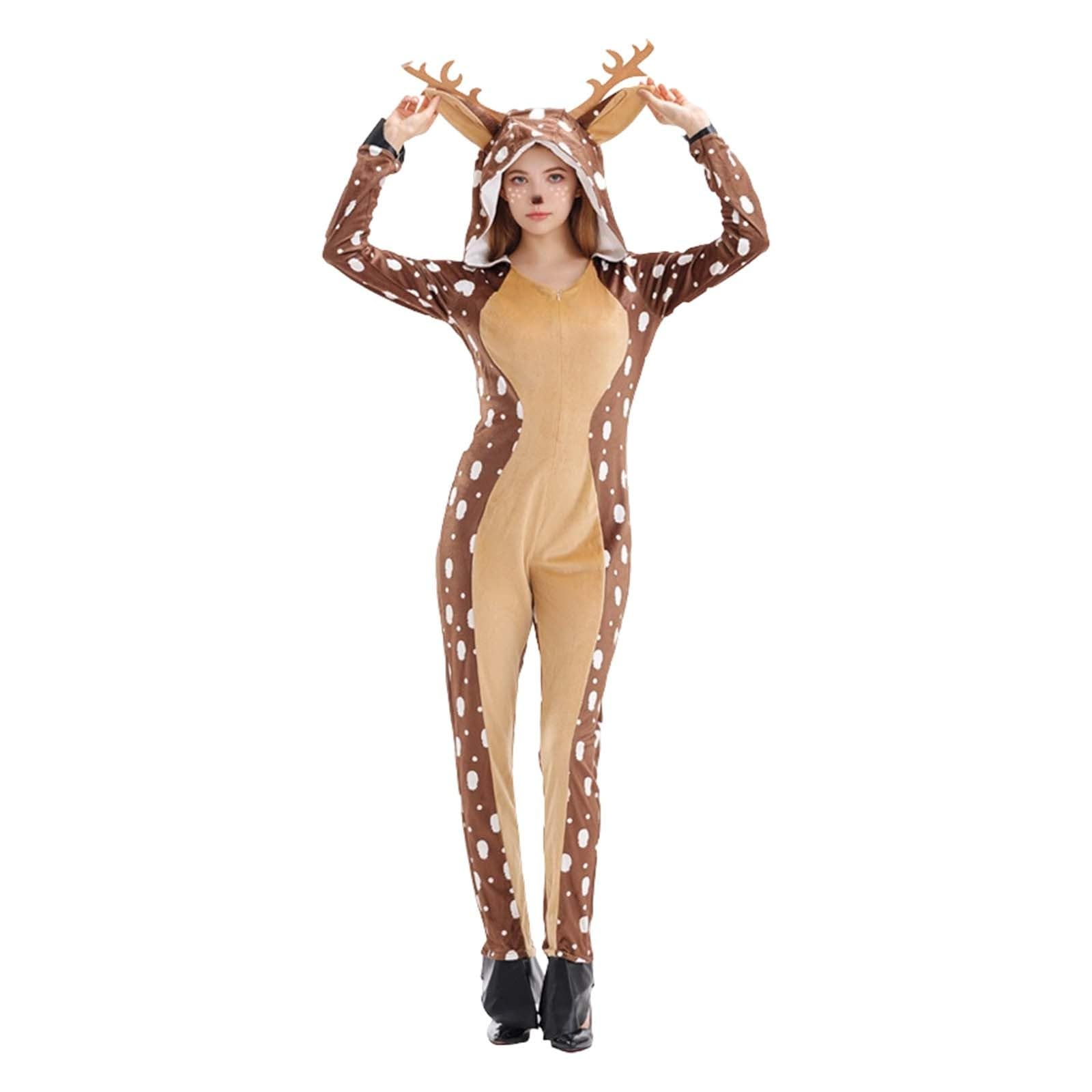 Costume Natale Da Renna Bambini Bambina Bambino Cervo Alce Tuta Natalizia Con Cappuccio Para Natale Capodanno Carnevale Di Cosplay Mascherata Carnevale Festa A Tema Per Famiglie