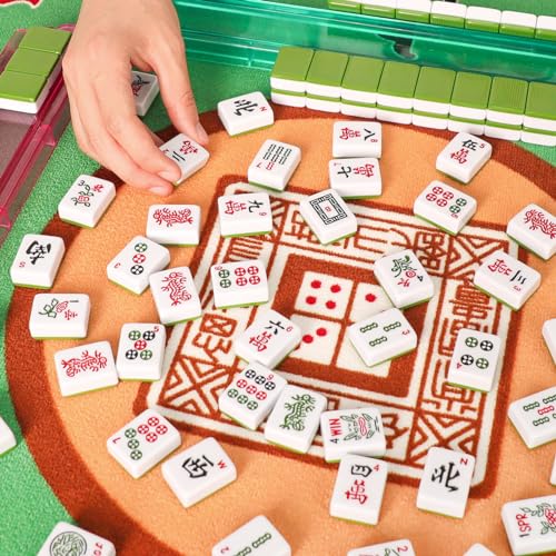 Fichas American Mahjong con bolsa de transporte, 166 piezas verdes miniatura 5