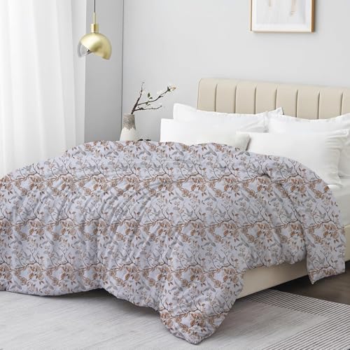 Image of LINENWALAS Premium Printed 100% Cotton Duvet Cover for Double Bed | Double Size Comforter Cover |Rajai Cover | Quilt Cover with Zipper Closure 90 x 100 Inches (Whispering Wings, Double Size)