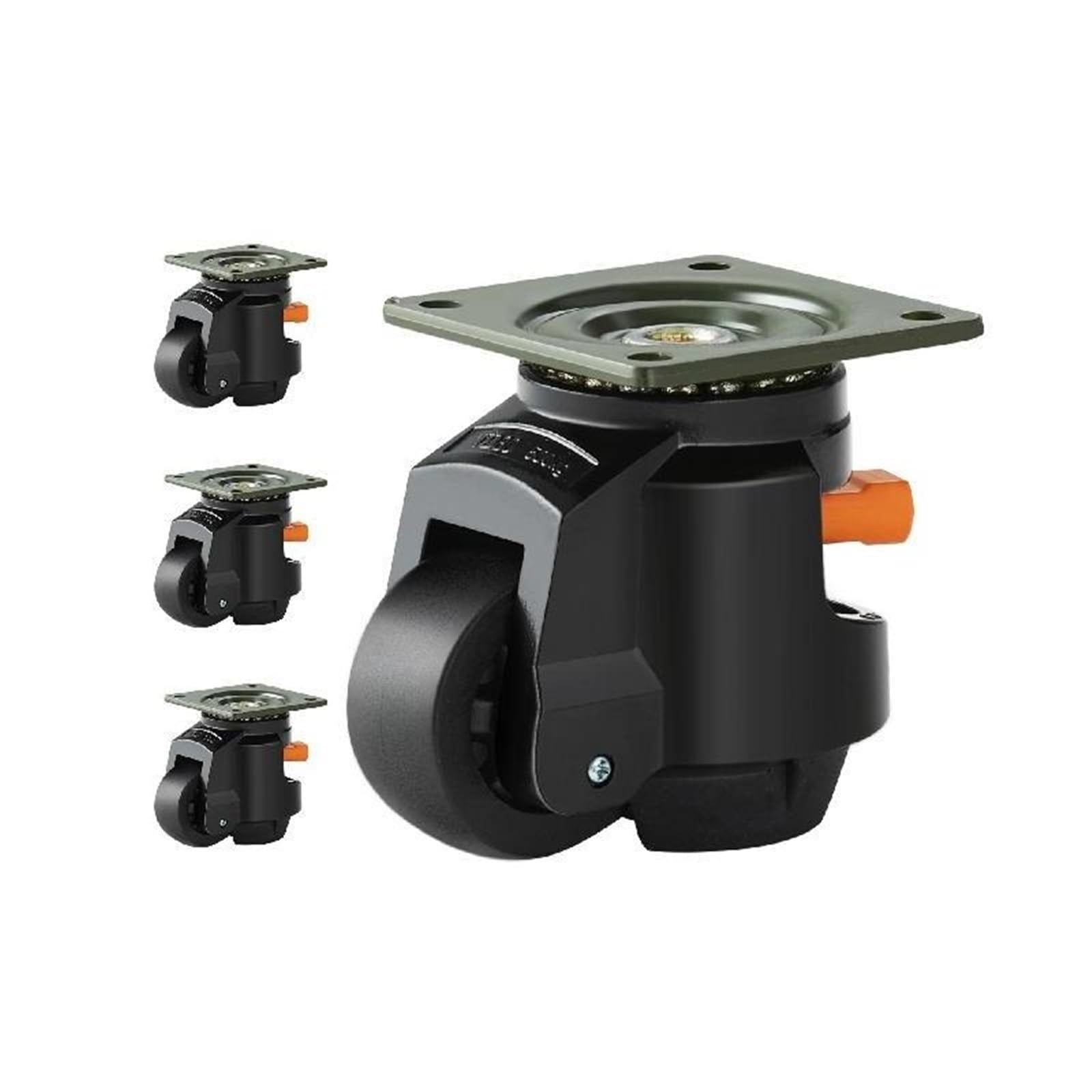 Caster Wheels, 4Pcs Leveling Casters Heavy Duty Swivel Caster Wheels with Handle Design Height Adjustable Feet for Workbench Machine(C 2in)