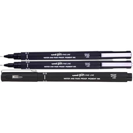 UNI-BALL PIN Drawing Pen Fineliner Ultra Fine Line Marker 0.3mm Black - [Pack of 3]