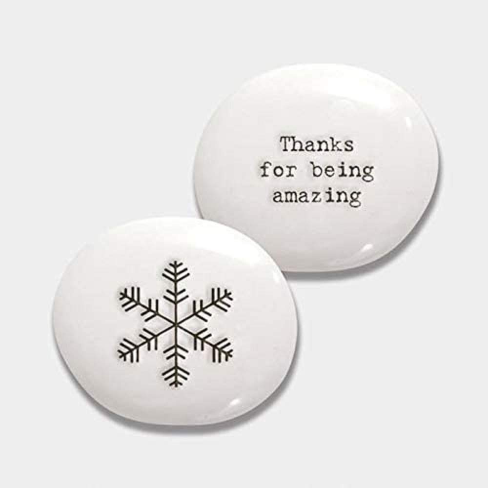 East Of India White East Of India: Sentimental Porcelain Pebble - Thanks For Being Amazing