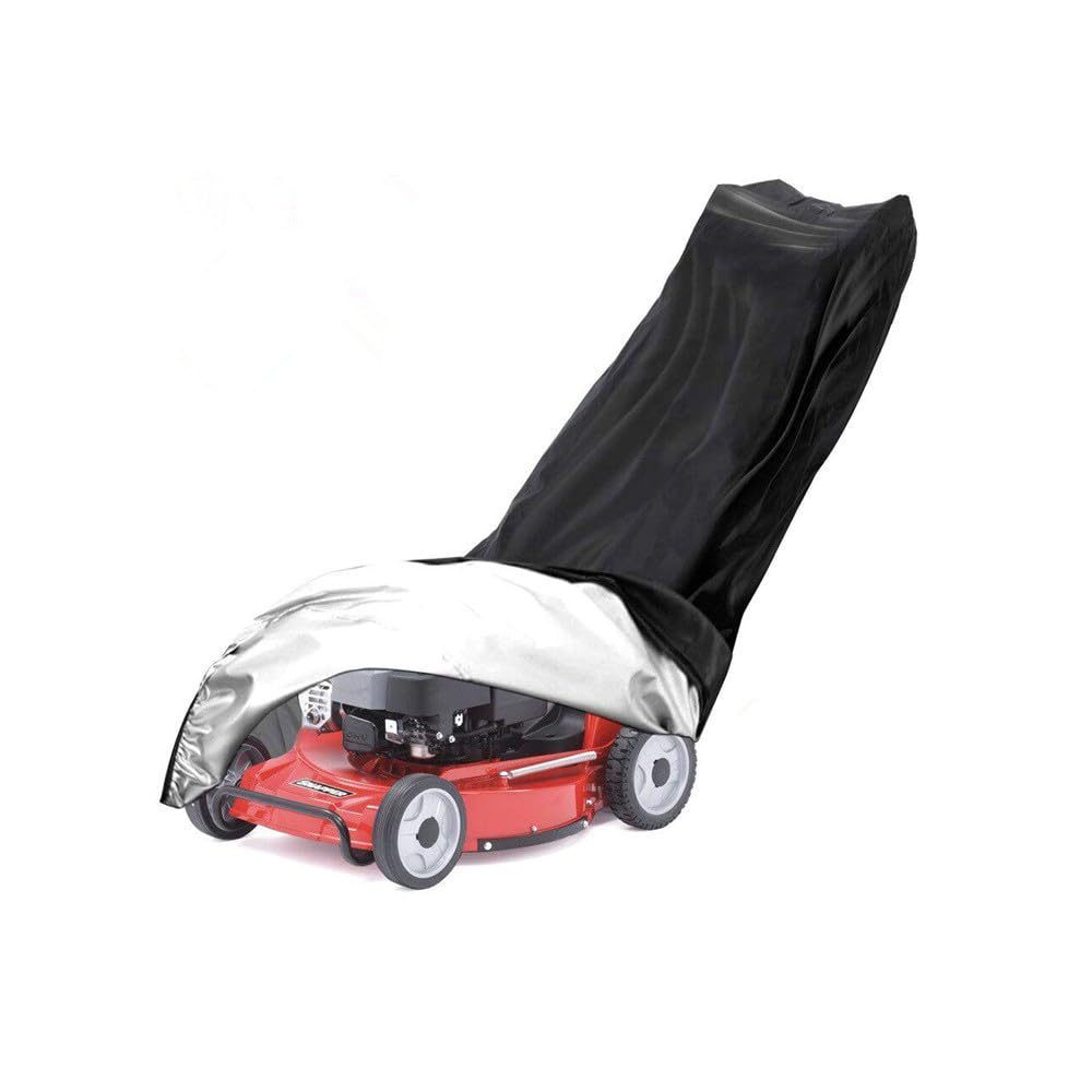Outdoor Waterproof Anti-UV Protector Patio Push Lawn Mower Covers, Black