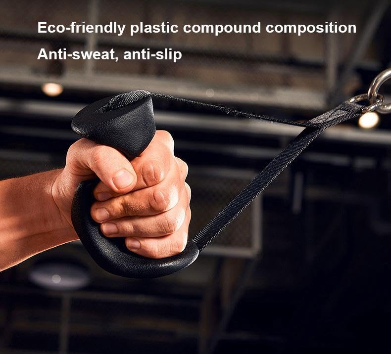 Image of GYMRAT Ergonomic Resistance Band Handles with 2 Carabiners, Heavy-Duty Exercise Handles for Home /Gym Workout Equipment (Black)