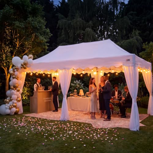 Image of ABCCANOPY Patio Pop Up Canopy Tent with Curtain 10x20 Event-Series (White)