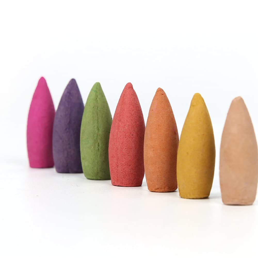 Siqi 52 Pcs Backflow Incense Cones Sandalwood Natural Fragrance Backflow Incense Sticks Bullet Tower Cones For Backflow Incense Burner -Lemongrass