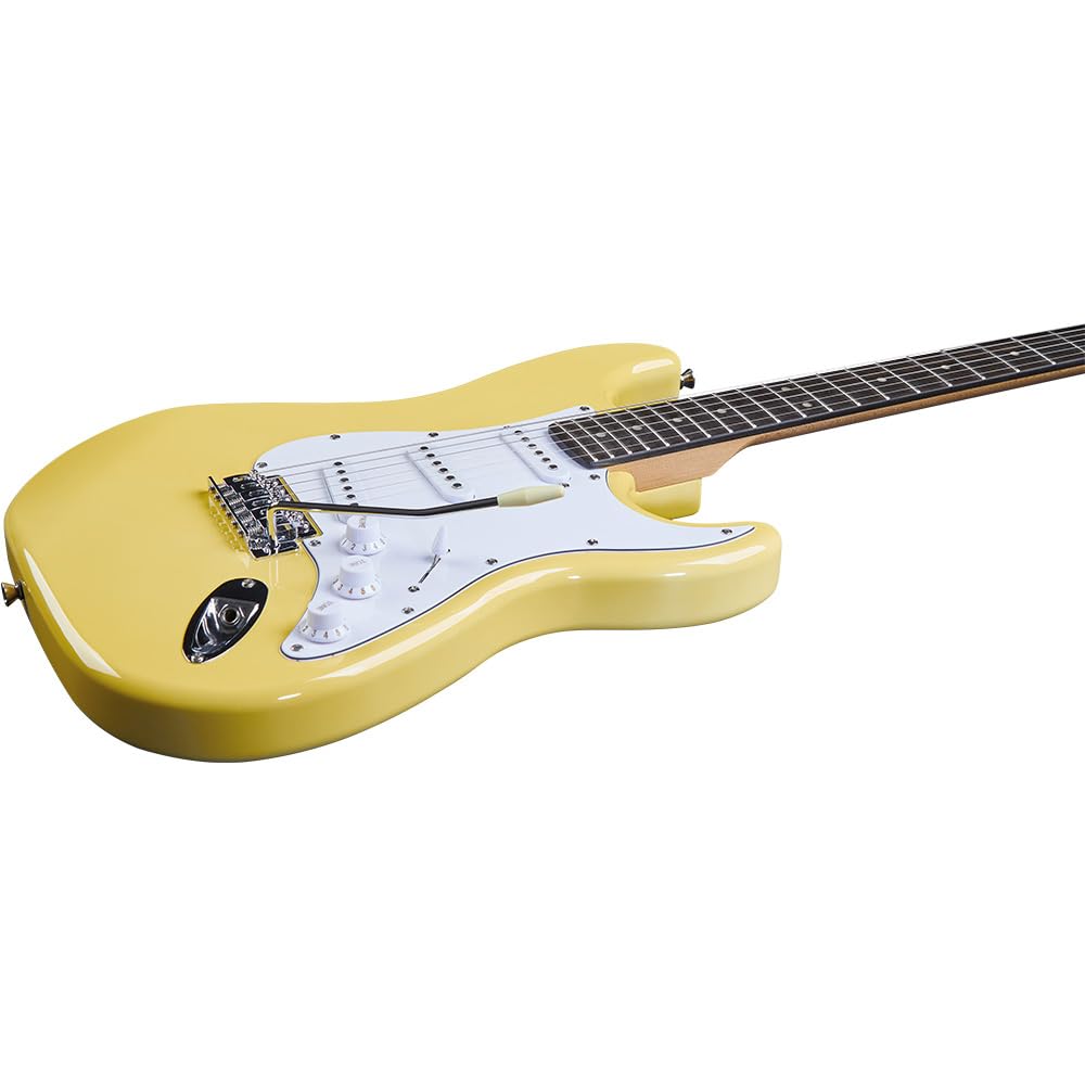 Eko S-300 CREAM - Guitarra eléctrica modelo Stratocaster, 22 trastes, color crema