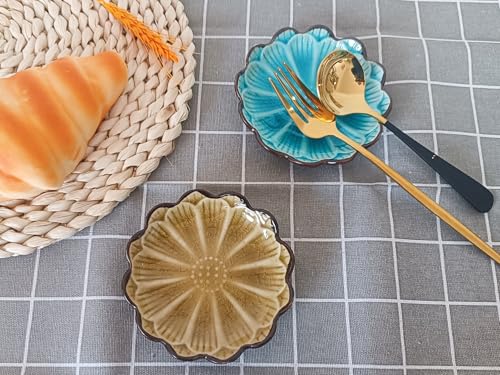 Image of Ceramic Spoon Rest for Stove Top, Flower Cute Spoon Rest for Kitchen Counter, Cooking Spoon Holder for Kitchen Counter, Utensil Rest Spatula Rest Ladle Holder Tong Rest, 1 PC (Crack Deco, Fall yellow)