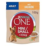 PURINA ONE Mini/Small Adult Hundefutter nass für kleine Hunde, reich an Huhn & Gemüse, 20er Pack (20 x 100g)