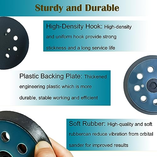Image of 5 Inch Dia 8 Hole Sander Hook and Loop Replacement Sanding Pad For Makita BO5010, BO5030 /K, BO5031K, BO5041K, XOB01Z Sander