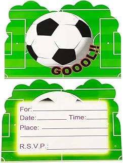 30Pcs Soccer Birthday Party Invitations, Sports Themed Party Invitation Cards, Soccer Theme Party Decorations Supplies, Bi...