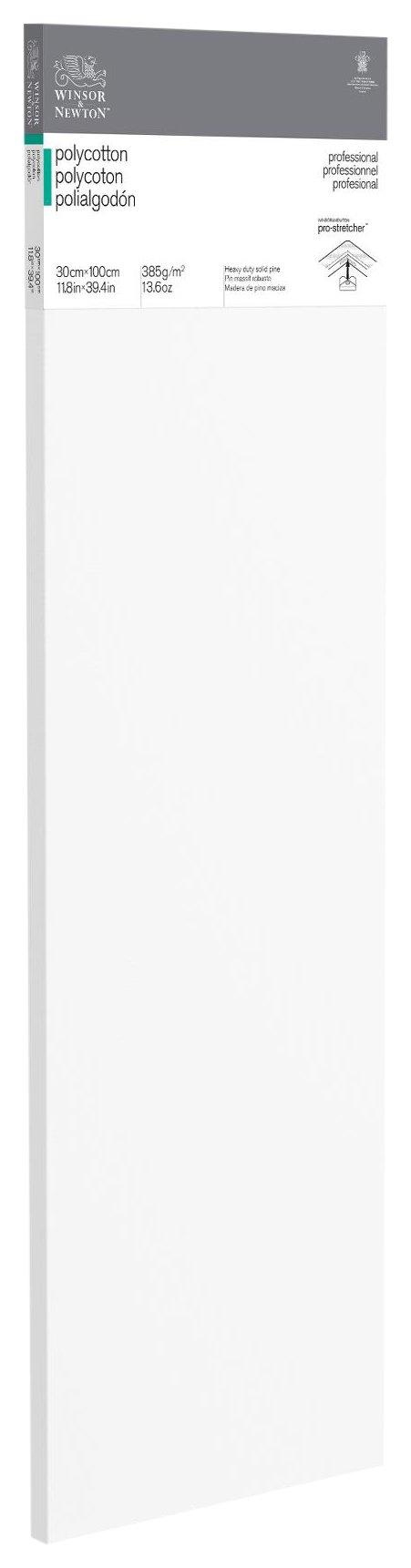 Winsor & Newton 6206012 Professional Keilrahmen aus Baumwollmischgewebe, 385 g/m², 3-fach grundiert, mittlere Körnung, ideal für die Ölfarben und Acrylfarben - 30x100cm
