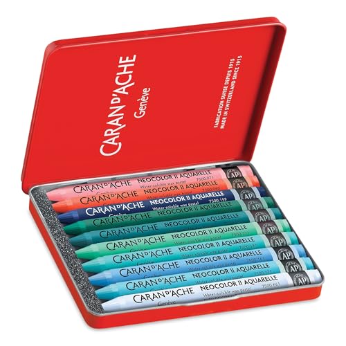 Caran d'Ache d'Ache Neocolor II   Estuche para lápices de colores (10 colores fríos, edición limitada Beya Rebaï + curso online (7500.510)