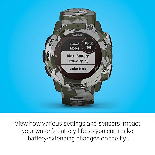 Image of Garmin Instinct Solar, Solar-Powered Rugged Outdoor Smartwatch, Built-in Sports Apps and Health Monitoring, Lichen Camo