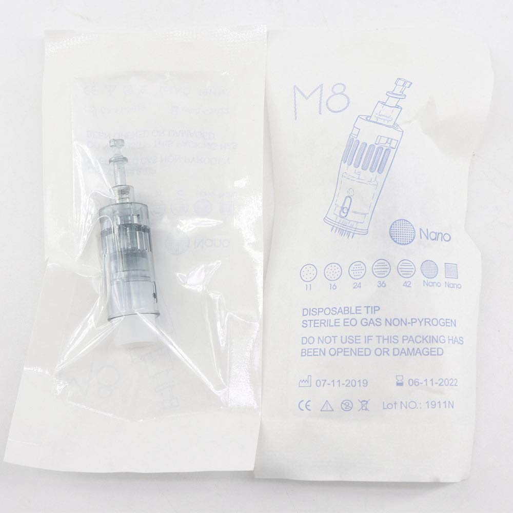 30 pièces Dr.Pen M8 Cartouches Aiguille Baïonnette Jetable Dermapen Microneedling Pièces de Rechange,Round nano