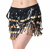 Photo Gallery priokniko gonna per la danza del ventre belly dance dance a 4 strati paillettestri in glute,nero,una taglia Photo Gallery priokniko gonna per la danza del ventre belly dance dance a 4 strati paillettestri in glute,nero,una taglia