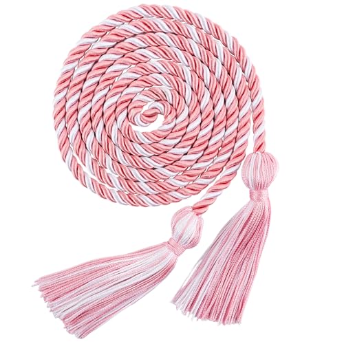 Graduation Cords Graduation Cords 2026 Pink White Honor Cords for Graduation Cord 2026 with Tassel for Grad Party Decorations for Class of 2026 Students High School & Bachelor Gown Master Doctoral 67