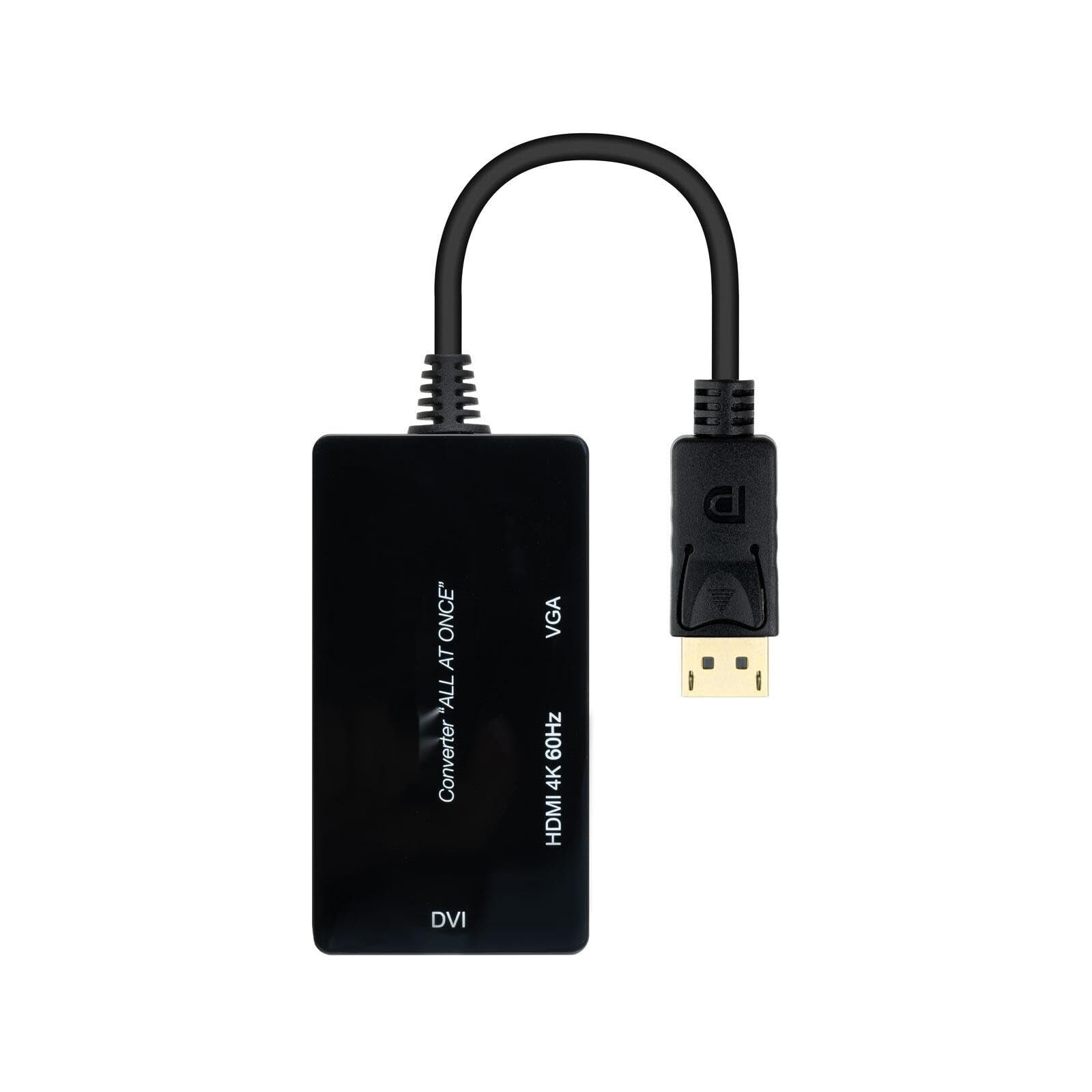 Monkey Ladder DISPLAYPORT to HDMI/DVI/VGA Converter, 20 cm, Black