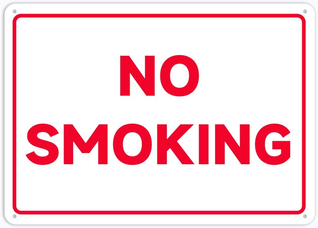 8"x12" Aluminum Metal Sign - No Smoking - Indoor & Outdoor Use For Home, Office, Work