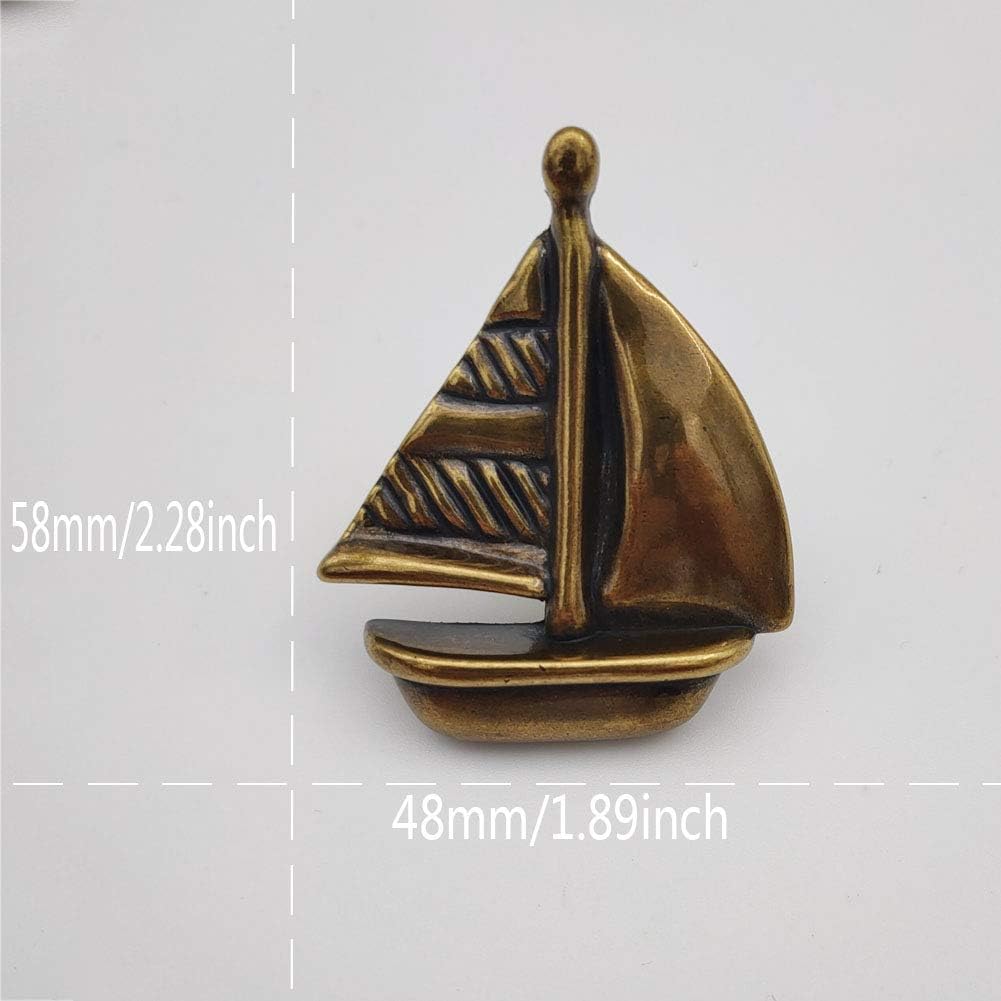 brandname Sailboat Knob, JfwuHap 6 Pcs Artwork Zinc Alloy Cabinet Knobs Pull Handle with Screw Hardware Furniture Decoration Cupboard Wardrobes Drawer Dresser Closet Kitchen(Sailboat)
