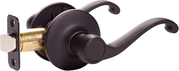 Design House 779215 Scroll Passage Hall and Closet Door Lever Matte Black