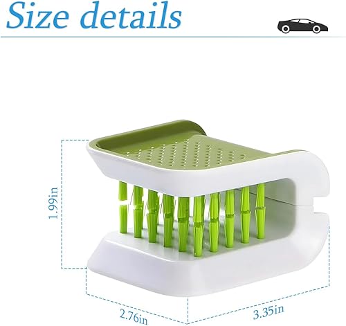 Miniatura 2 de AUCELI Cepillo de limpieza para cinturón de seguridad de automóvil, 2 piezas de herramienta de lavado en forma de U de doble cara verde, limpiador