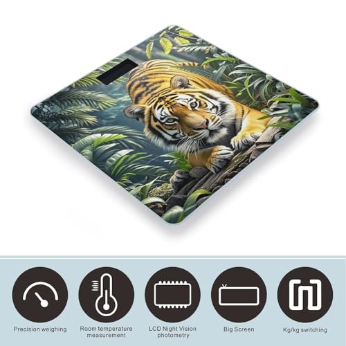 Tiger in Jungle Báscula Digital de Baño Precisa con Plataforma Amplia miniatura 3