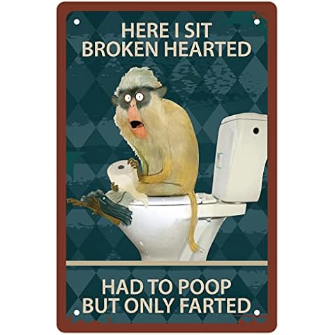 CREATCABIN Cartel Chapa Baño Metal Vintage Mono Cover