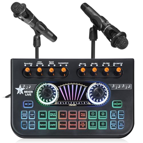 Kit son gaming avec carte son pour studio d'enregistrement et podcast noir