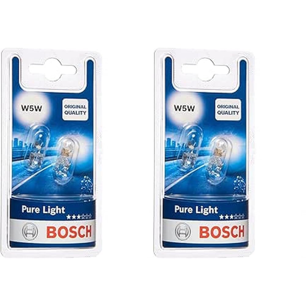 BOSCH Bosch W5W (501) Pure Light Car Light Bulbs - 12 V 5 W W2,1x9,5d - 2 Bulbs (Pack of 2)