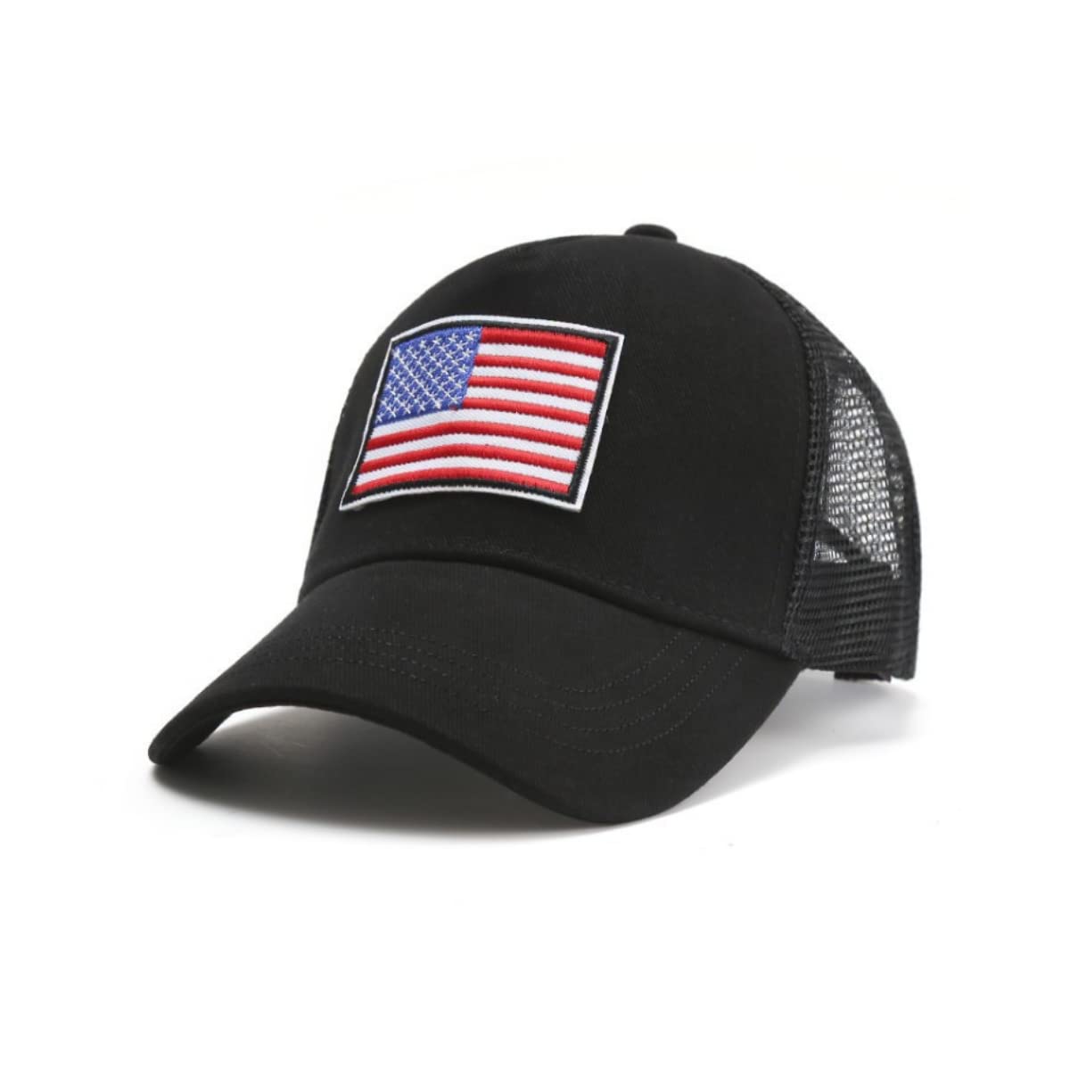 JupiterGearTactical Military Style American Flag Trucker Hat with Adjustable Strap | Breathable & Unisex