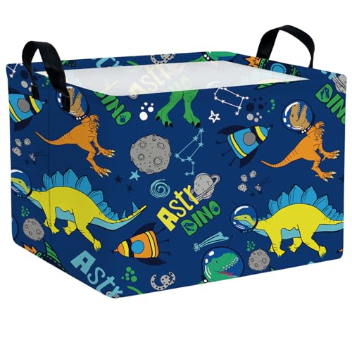 Image of Foldable Dino Toy Basket for Boys & Kids Rectangular (B)