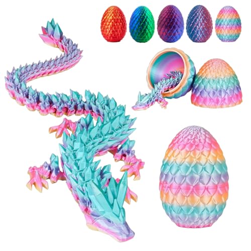 Ya en mundofriki.es: Dragón con 3D-Misterioso Huevo de Dragón con 3D y Criatura Articulada|Dragón Impreso en 3D Robusto y Realista|Figura de Colección y Juguete Fidget Antiestrés|RegaloOriginalHuevosdePascua y Decoración