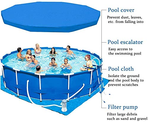 JWCN Rahmen Pool Family Swimmingpool mit Poolabdeckung Hinterhof Swimming Paddling Pool Privater Pool für Kinder und… – Bild 5