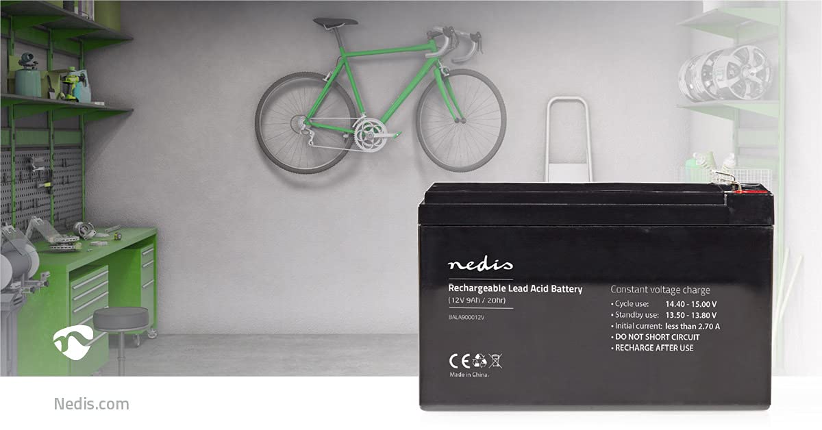 Nedis Batteria ricaricabile al piombo acido, 12 V, 9000 mAh