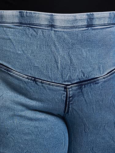 Image of AMYDUS Plus Size Women Flared Jeans | to Fit Waist 36 to 54 Inches | High-Waist | Stretchable | 2 Pockets | Tummy Tucker Denims for Ladies - L to 9 XL