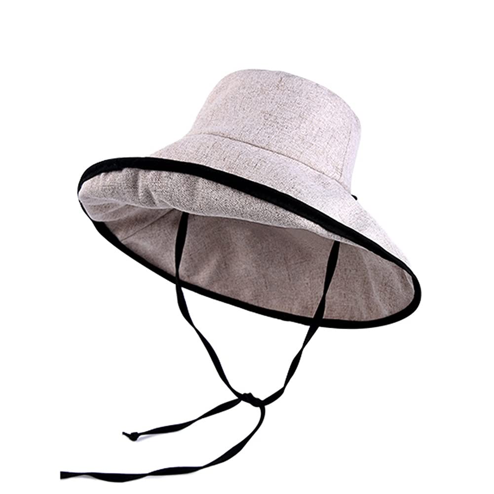Sombrero de Playa de Verano para Mujer Sombrero de Sol de algodón para Mujer con Gorra de Sol de ala Plegable Ancha (Color : B, Tamaño : Mcode) (A Mcode)
